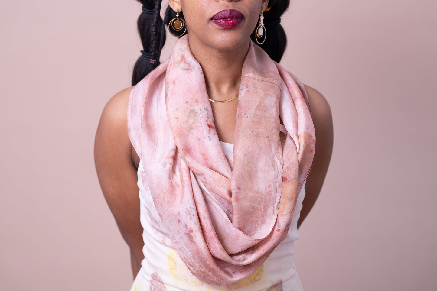 Infinity Scarves - Habotai Silk Light pink