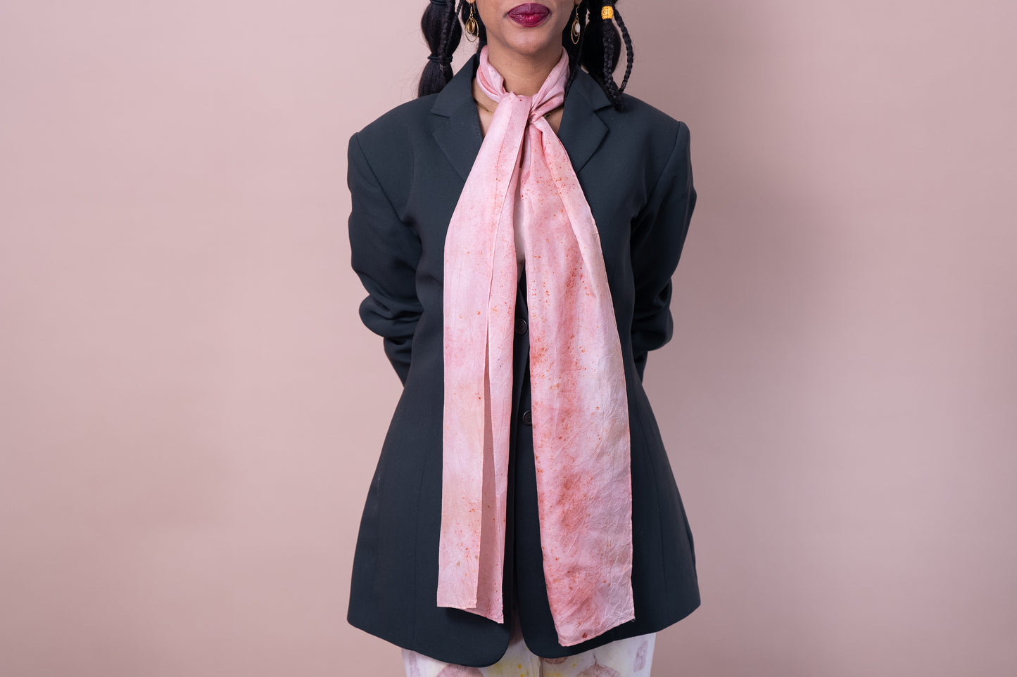 Silk scarf - Long - Cochineal Bloom