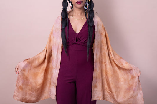 Silk Scarf - Large - Eucalyptus & Cutch