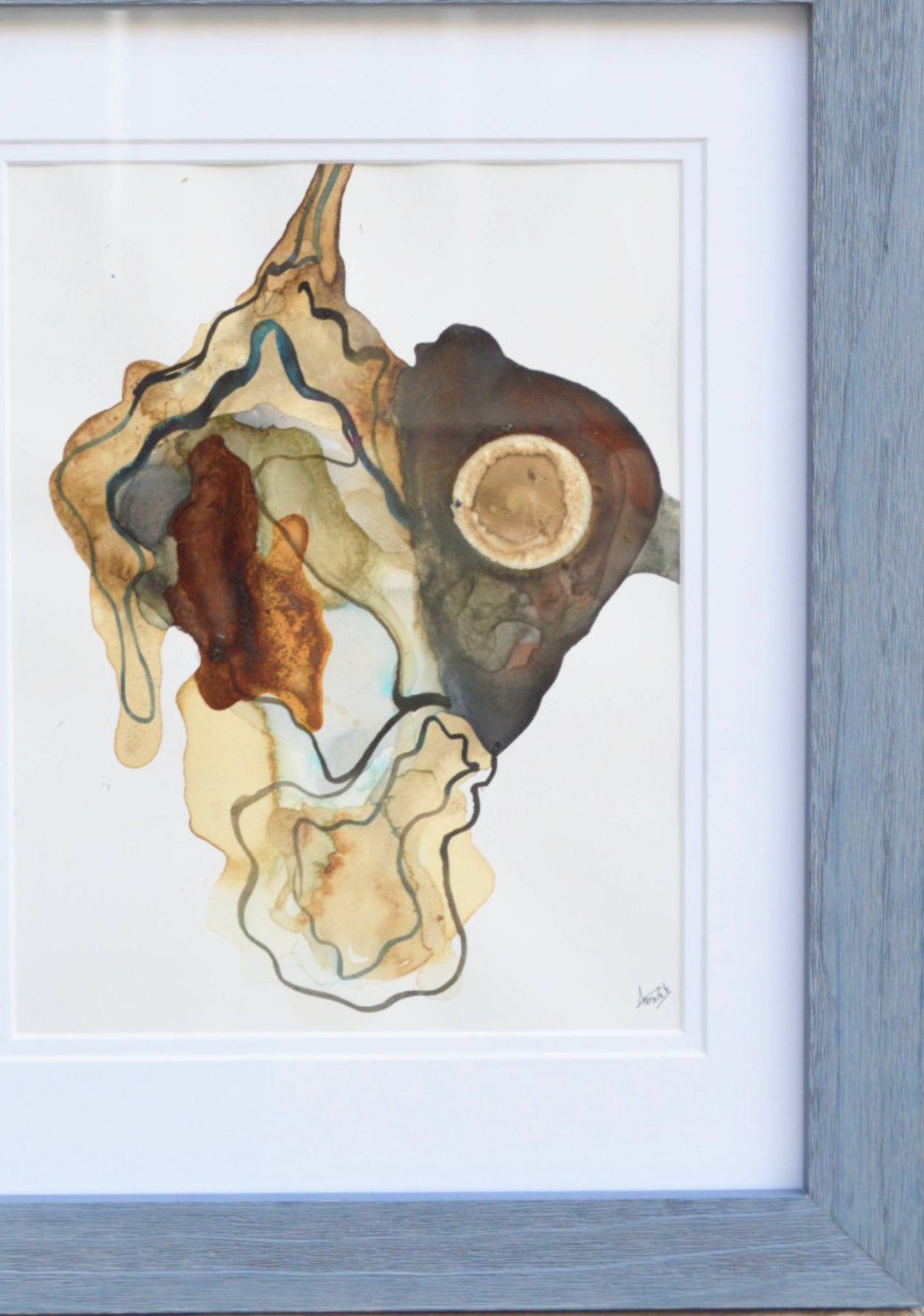 Painting (Framed) - Stained in blue