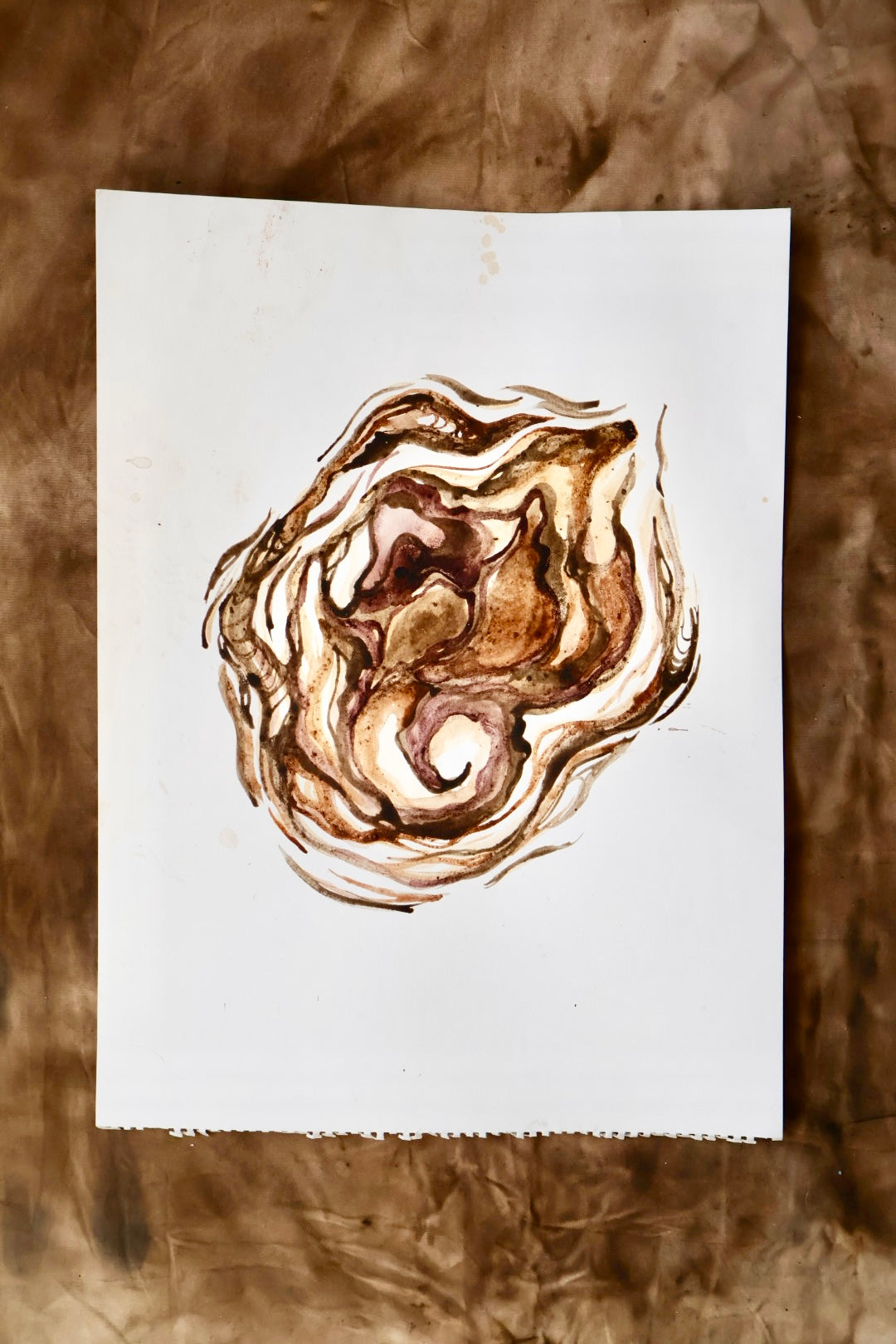 Earth, Tea, Pigment Stained (Original Pigment Paintings on Paper)