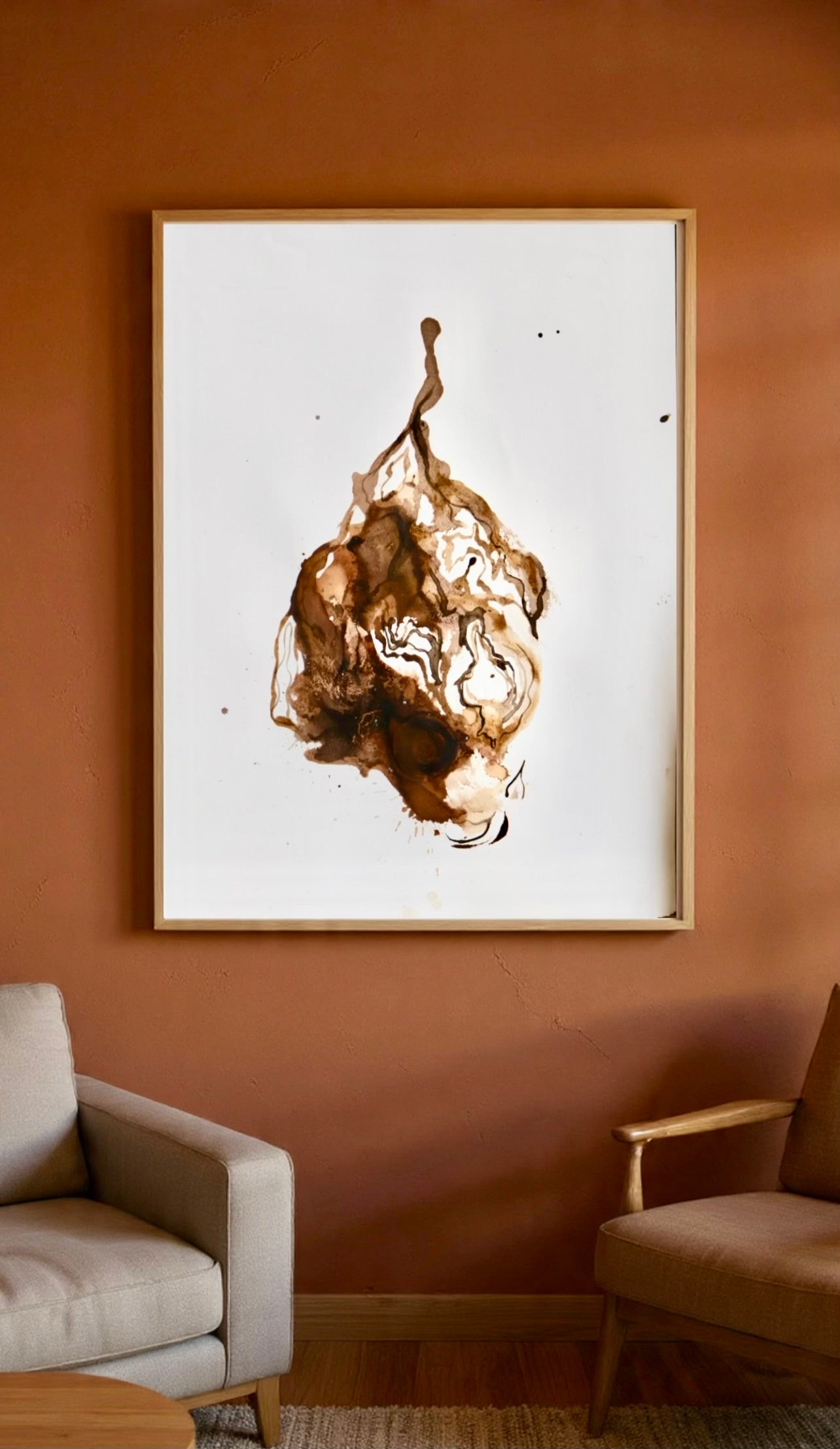 Tea, Soil, Earth Pigment Explorations, Large (Original Pigment Paintings on Paper) 18”x24”