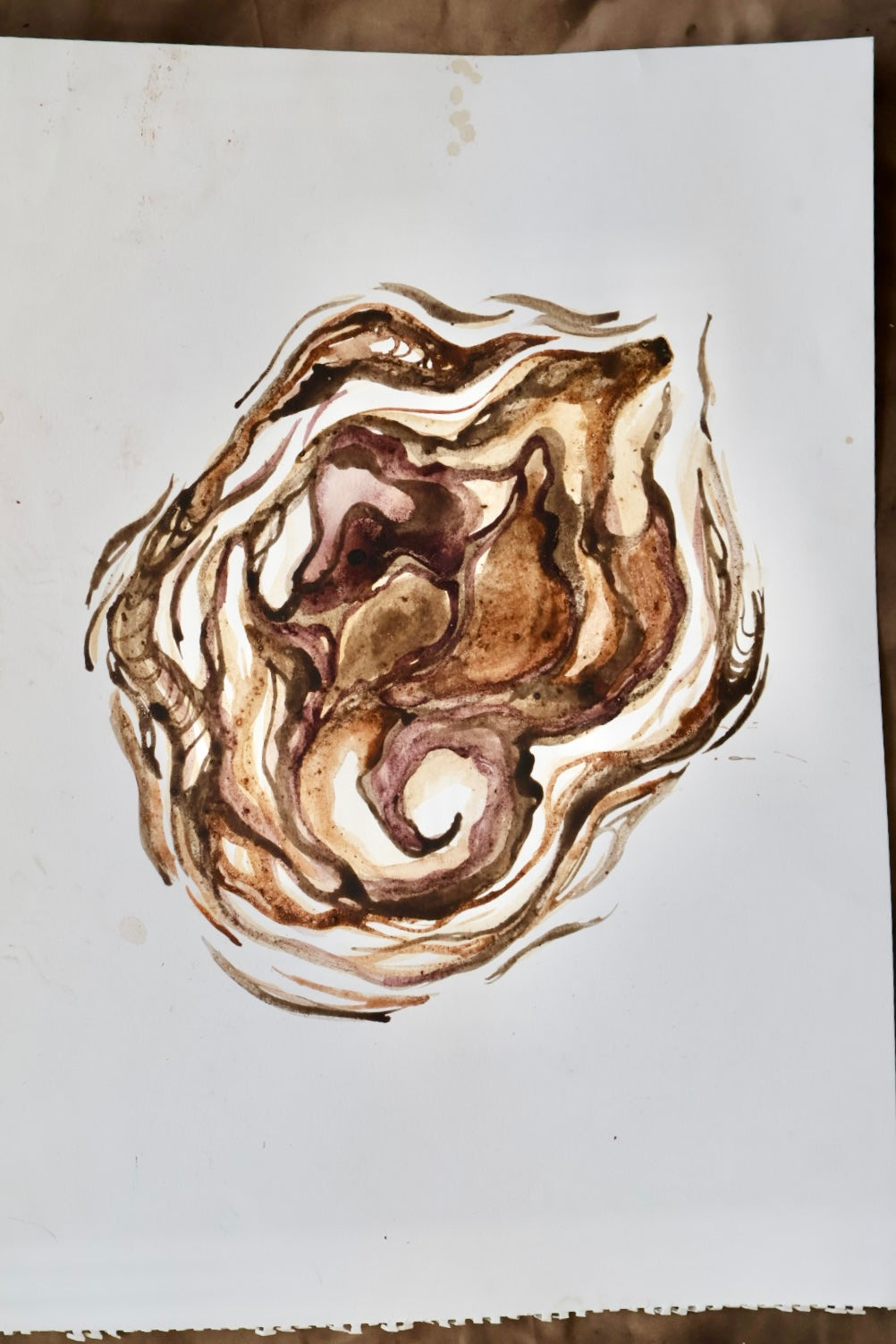 Earth, Tea, Pigment Stained (Original Pigment Paintings on Paper)