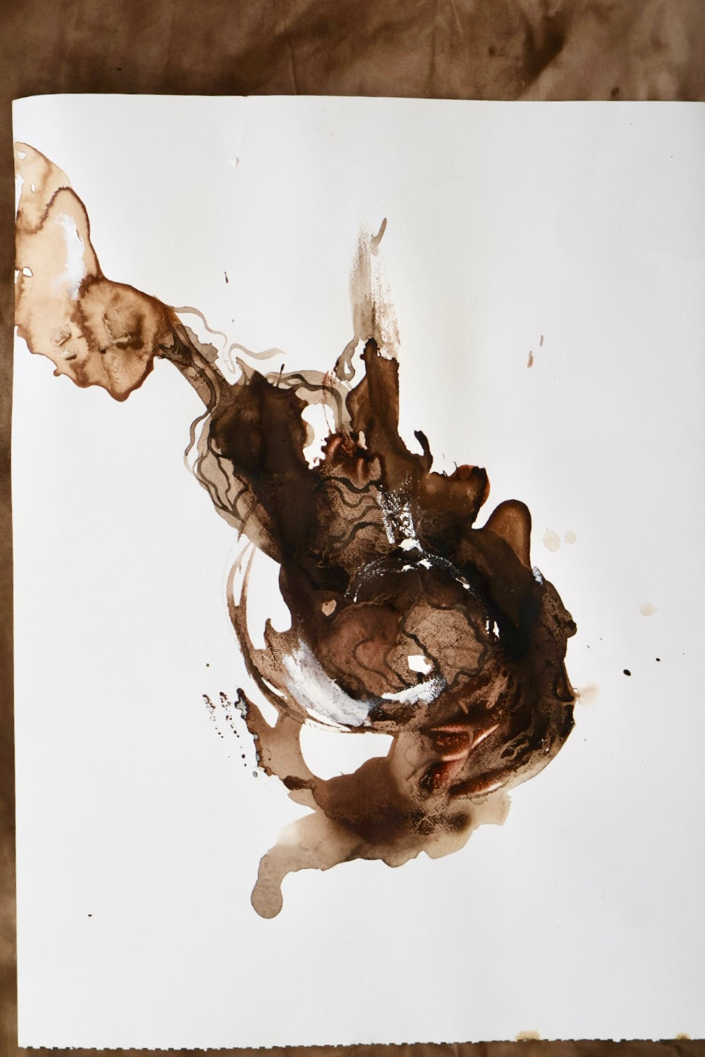 Earth, Tea, Pigment Stained (Original Pigment Paintings on Paper)