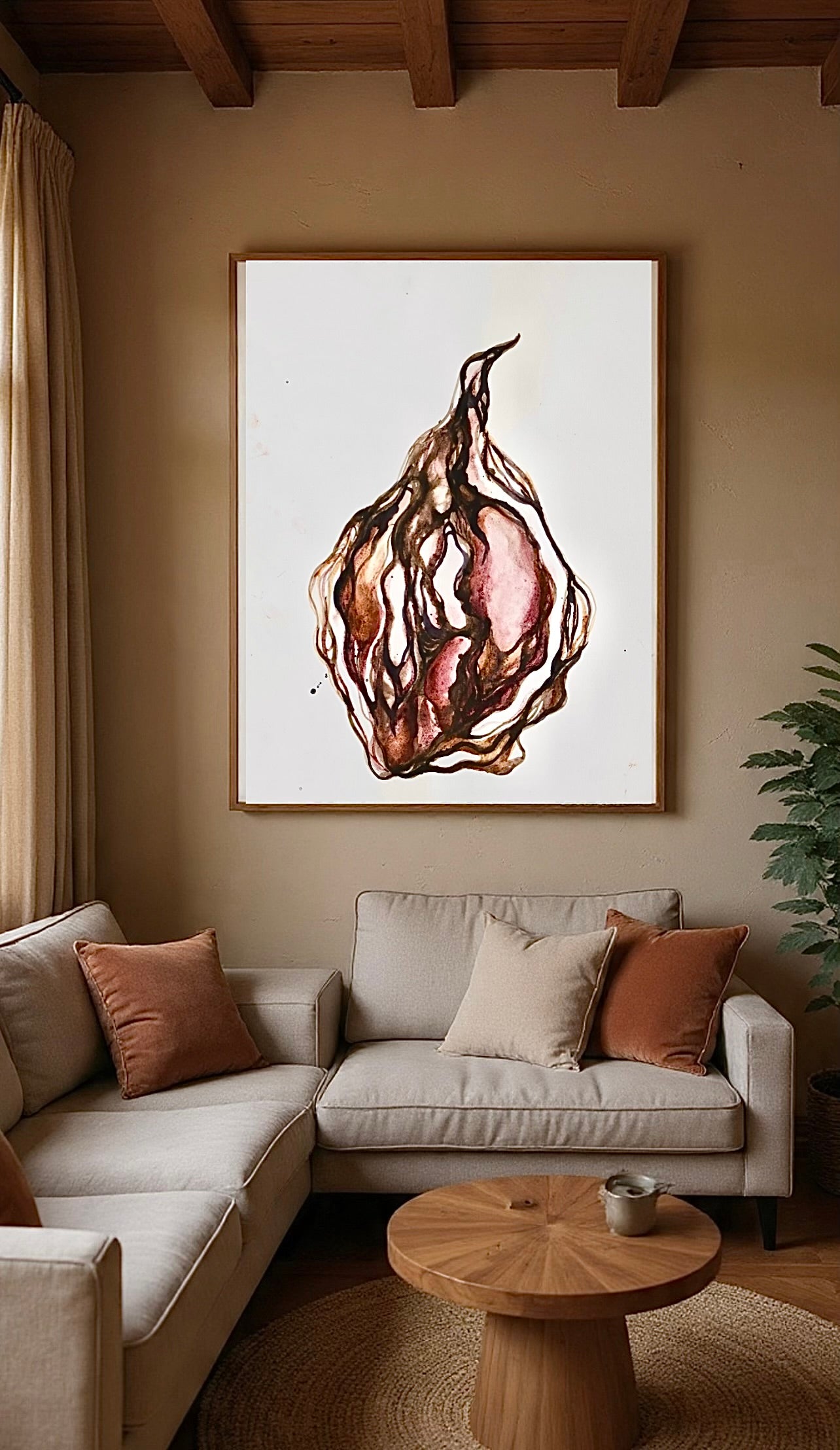 Tea, Soil, Earth Pigment Explorations, Large (Original Pigment Paintings on Paper) 18”x24”